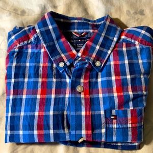 Tommy Hilfiger boys medium 12/14 plaid button down